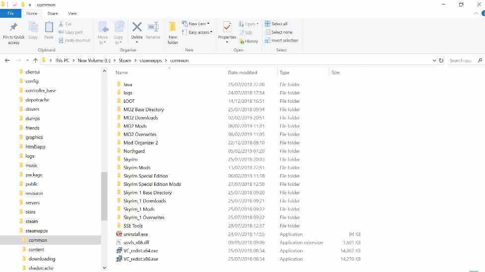 how to install skyrim in a different folder